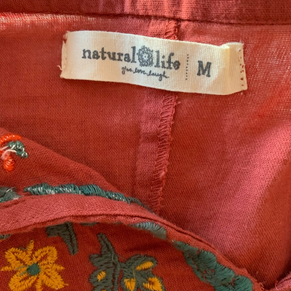 NATURAL LIFE Red and Orange Embroidered  Swimsuit Coverup - never worn - Picture 7 of 7
